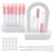 20-Pc Lip Gloss Tubes w/ Wand, Pink Lids, Droppers, & Plugs