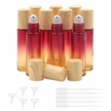 10pcs 10ml Refillable Essential Oil Roller Bottles with Plastic Cap