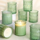 10-Pack 7oz Thick Candle Jars for Making Candles, Green
