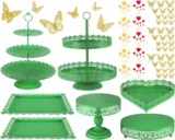 113 Pcs Green Cake Stands Dessert Table Set