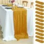 12 Pack 10Ft Yellow Cheesecloth Table Runner 35×120 Inch