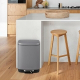 12L Bathroom Trash Can with Lid, Stainless Steel