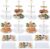14-Piece Dessert Stand Set – 4 Tiered Cake Stands (3-Tier & 2-Tier) + 6 Rectangle Appetizer Trays