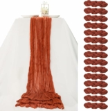 15 Pack 10Ft Cheesecloth Boho Gauze Table Runner – 35×120 Inch