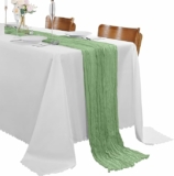 15 Pack Sage Green Cheesecloth Table Runner 9FT