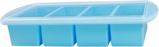 4-Squares Silicone Freezer Soup Meal Prep Trays Molds, 250mL