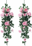 2 Pack Artificial Rose Vines Hanging Flowers 3 Ft