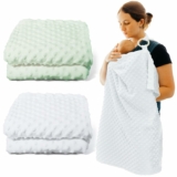 2-Pack Soft Minky Dots Breastfeeding Cover with Arch Neckline and Adjustable Neck Strap