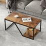 2-Tier Coffee Table with Storage Shelf