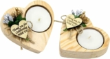 20 Pcs Wedding Party Favors Candle and Tealight Holders, Heart Shaped Wood Candleholders