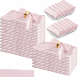 20-Pack Blush Pink Satin Scalloped Napkins – 18×18 Inches