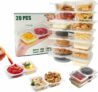20-Sets Reusable Snack Containers with Lids, Two Compartment