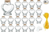 20-Pack Mini Heart Glass Jar w/ Cork Lids, 3oz