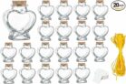 20-Pack Mini Heart Glass Jar w/ Cork Lids, 3oz