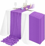 24 Packs Cheesecloth Table Runner,Purple
