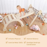 3 PCS Toddler Indoor Wooden Gym Playset