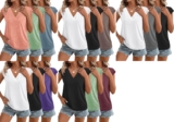 3-Pack Women’s V Neck Cap Sleeve T-Shirt