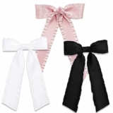 Set of 3 Long Tail Bow Satin Hair Clips