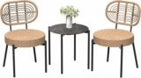 3 Piece Wicker Patio Bistro Furniture Set