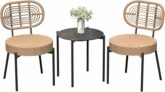 3 Piece Wicker Patio Bistro Furniture Set