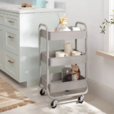 Brightroom 3 Tier Metal Utility Cart Gray