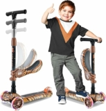 3 Wheeled Scooter for Kids – 2-in-1 Sit/Stand Child Toddlers Toy Kick Scooters w/Flip-Out Seat