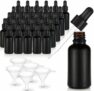 30 pack 1oz Black Coated Glass UV Resistant Eye Dropper Bottles