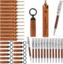 36-Pc Christian Gifts Bulk (Wood Grain Pen, Leather Bookmark, & Leather Keychain)