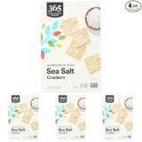 4-Pack 365 by Whole Foods Market, Almond Flour Sea Salt Crackers, 5 Ounce