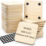 38 Pcs Unfinished Wood Coasters, 4 Inch
