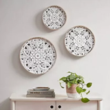 Set of 3 Madison Park Medallion Trio Wood Wall Decor Set Panel Natural/White