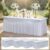 4 Pack 6ft White Velvet Tablecloth for Rectangle Tables
