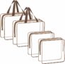 4 Pieces Clear Makeup Bags, Large Cosmetic Toiletry Bag, PVC Tote With Zipper Handle