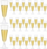 40 Pack Clear Plastic Champagne Flutes 5.5 Oz