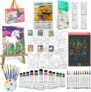 48-Pc Super Value Acrylic Paint Set (12 Acrylic Paints, 12 Markers, 10 Paint Brushes, 6 Animals Canvas, Wood Easel, Writing Tablet, Painting Pad, Plastic Palette)