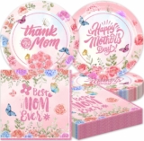 Happy Mother’s Day Disposable Dinnerware Set, Serves 24 Guests