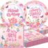 96-Pcs Happy Mother’s Day Party Disposable Dinnerware Set, Serves 24 Guests