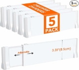 5 Pack Adjustable Drawer Dividers for Clothes, 11.6”-19.6”