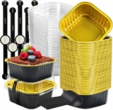 50 Pack Mini Cake Pans with Lids and Spoons