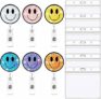 6 Pack Smiley Face Badge Reel, Retractable Glitter ID Badge Holder with Waterproof Resealable Card Cover