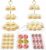 6 Pcs Dessert Table Display Set with 2 Pcs 3 Tier Cake Stand, 3 Pcs Dessert Trays and 1 Tongs