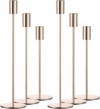 6 Pcs French Gold Taper Candle Holder Candlestick Holders
