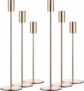 6 Pcs French Gold Taper Candle Holder Candlestick Holders
