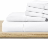 6-Pc White Bed Sheet Set, Full Size