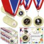 60 Sets Kindergarten Graduation Medal + Certificate + Ribbon + Clear Sleeve