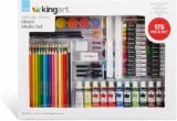 175-Pc KINGART Ultimate Series Mixed Media Art Set, Colored Pencils, Oil Pastels, Acrylic Paints, Brushes