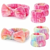 6PCS Spa Headband and Wristband Set for Face Washing