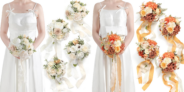 4-Pack Bridesmaid Artificial Wedding Bouquets Set