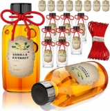 8-Pack 4oz Glass Bottles w/ Lids + Vanilla Extract Labels