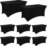 8-Pack 6ft Spandex Table Covers Fitted Rectangle